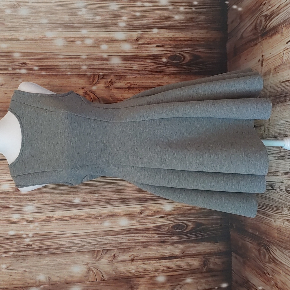 Gray thick a line sleeveless dress office work professional career size medium